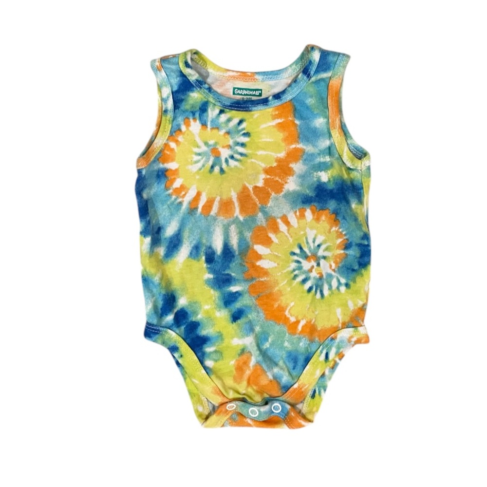 Garanimals Orange, Blue and Yellow Tie-Dye Sleeveless Onesie